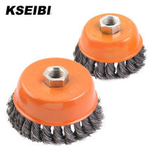 KSEIBI Premium Quality 75mm Twisted Steel Cup Wire Brush For Rust Remove